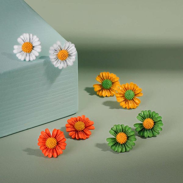 

s925 silver needle daisy new korean fashion earrings, Black