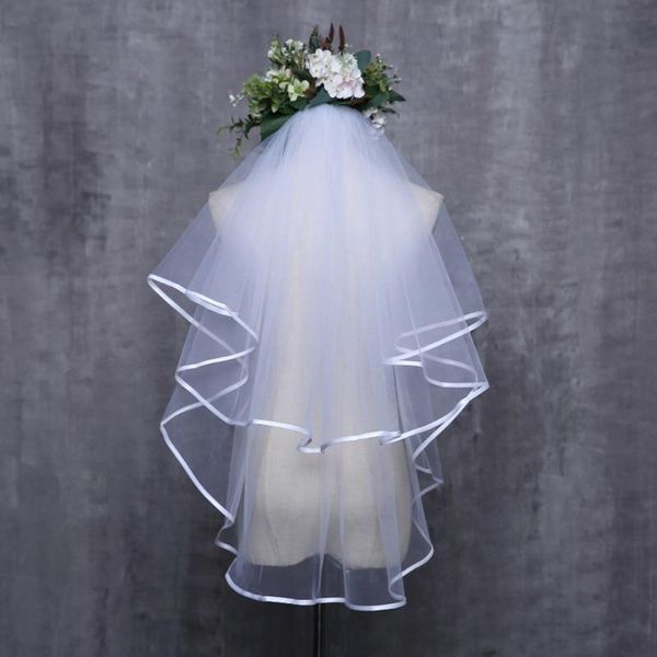 

bridal veils wedding veil two layers with comb simple tulle white, Black