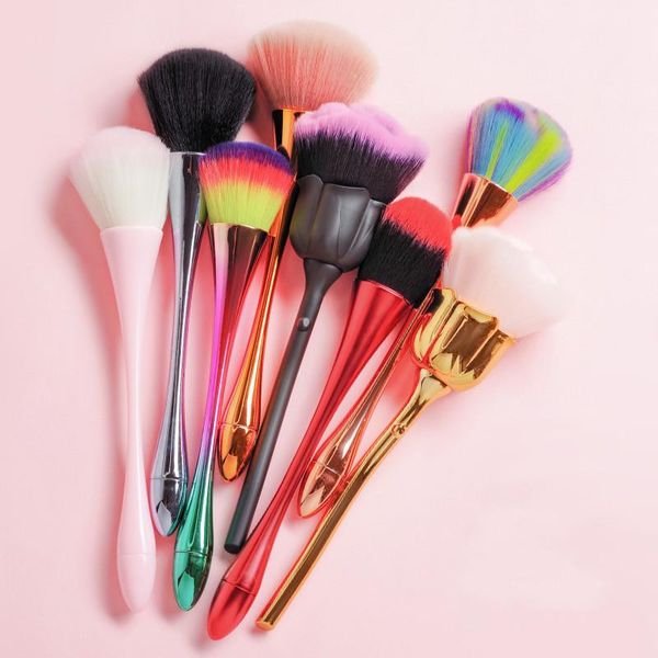 

nail brushes makeup cosmetics tool art brush soft clean dust foundation powder glitter beauty manicure care, Yellow