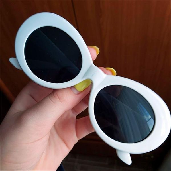 

nywooh vintage kurt cobain glasses oval sun ladies trendy retro womens sunglasses white black eyewear uv400 mirror