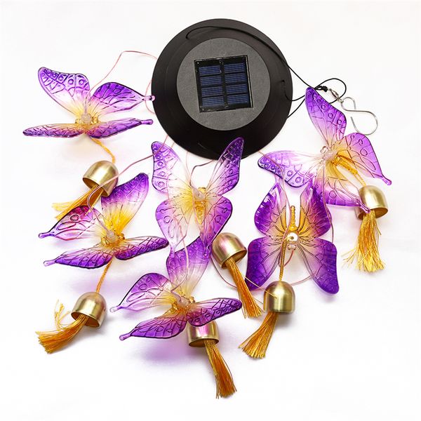 

solar bells wind chime light led colour changing hanging spiral lamp - type a
