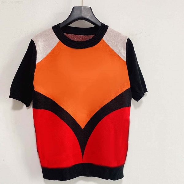 

women's sweaters women knit sweater ins fashion contrast color letter pattern crew neck casual pullover short sleeve ay5o, White;black