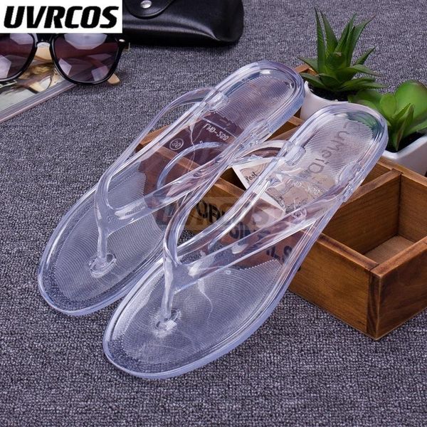 

slippers 2022 female flip flops women flat transparent beach sandals non-slip summer crystal korean bathroom, Black