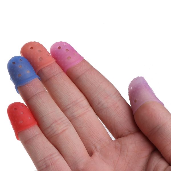 

silicones finger cap finger protector stitches sewing handcrafts tool random colors 40ja