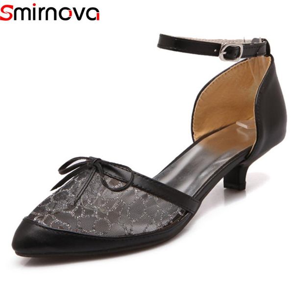 

dress shoes smirnova 2021 wholesale plus size 49 women pumps mesh elegant stiletto heels buckle summer party wedding ladies, Black