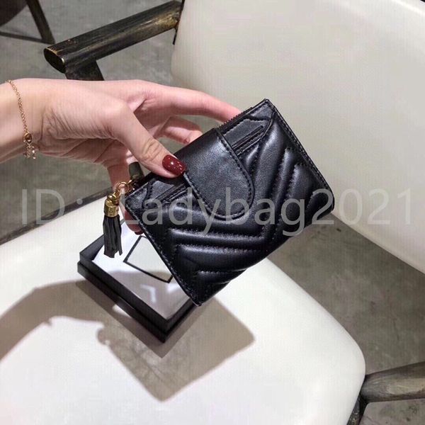 

2021 new luxury designers lady fashion classic plain wallet stripes handbags thread card holders letter cover clutch bags multifunction mini, Red;black