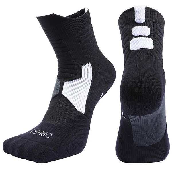 

sports socks male cotton breathable running basketball outdoor tube women deodorant sweat absorption friction, Black