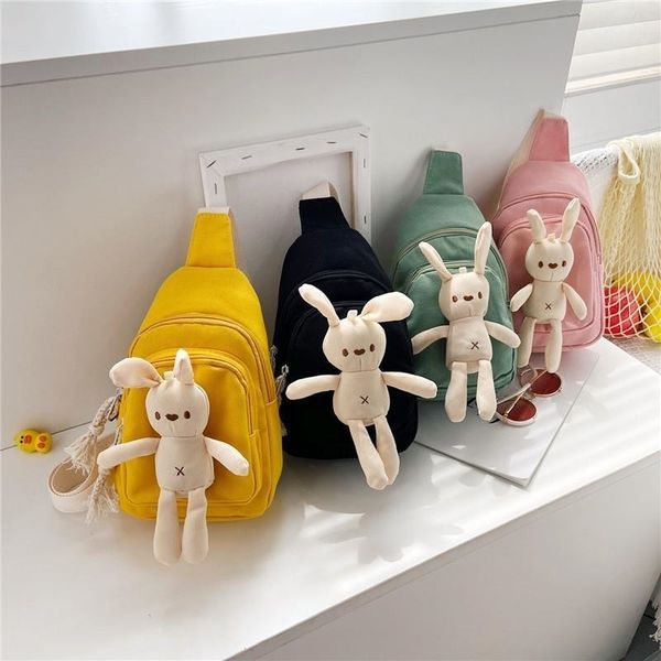 

cute cartoon rabbit waist korean fashion trendy children's messenger baby leisure canvas chest bag