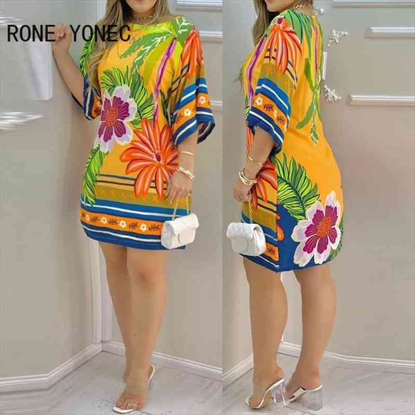 

elegant tropical print half sleeve women dresses casual summer, Black;gray