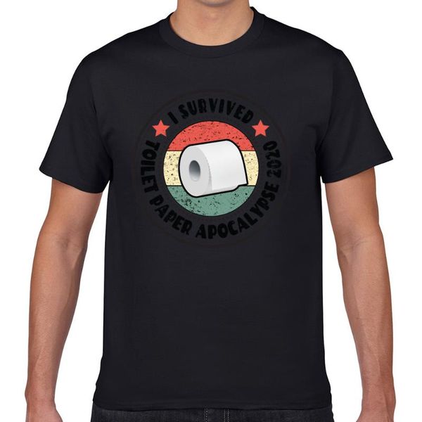 

men's t-shirts t shirt men i survived toilet paper apocalypse 2021 humor white geek print male tshirt, White;black