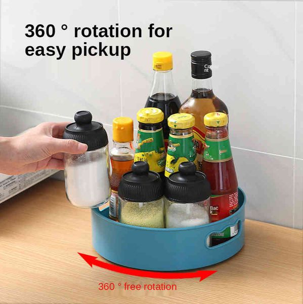 

360 rotating make-up organizer spice rack organizer spice holder kitchen storage tray home delivered for bathroom cabinets