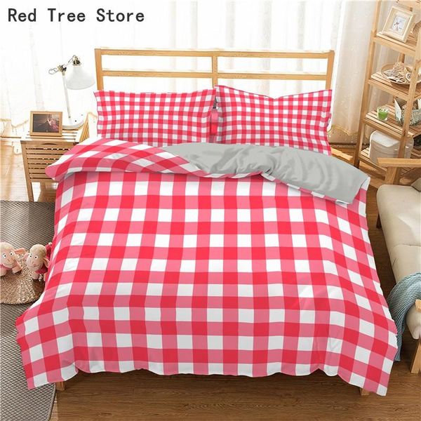 

bedding sets colorful plaid duvet cover pillowcase 2-3pcs 220x240 set quilt covers no bed sheet 3d geometric double  king size