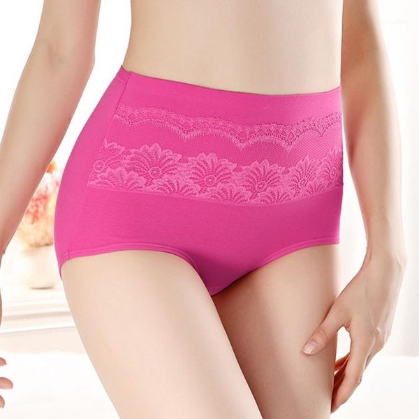

cotton high waist women abdominal briefs ladies bottom lace breathable panties 2021 arrive women's, Black;pink