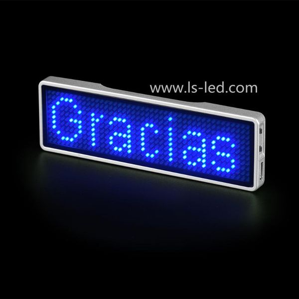 

modules bluetooth programmable blue led name tag badge digital display scrolling signs