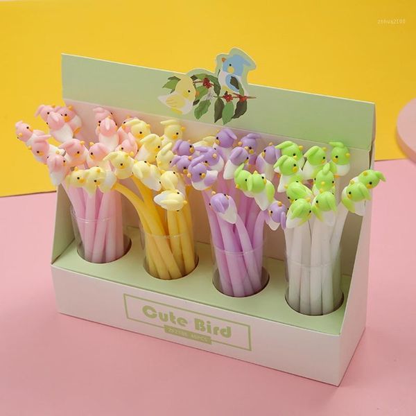 

gel pens 4pcs cartoon 3d little bird pen refillable smooth writing for giveaways1