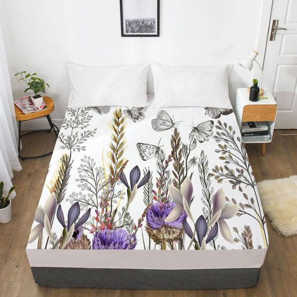 

sheets & sets luxury elastic fitted sheet bed with an band mattress cover customizable size for home nordic butterfly