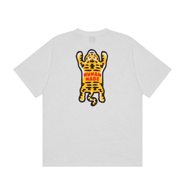 

men's t-shirts tiger pattern sbreathable slub cotton human made t shirt men women summer style tees inside tag, White;black