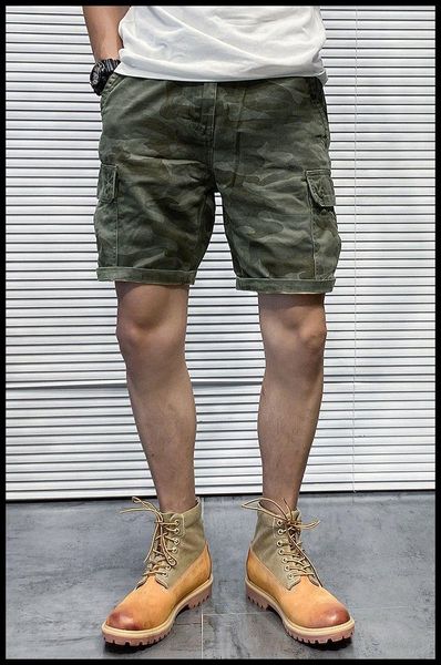 

men's shorts fashion thin quick dry casual personality large pocket knee length, White;black