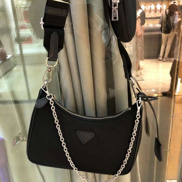 

fashion women classic nylon shoulder bag black handbags hobo