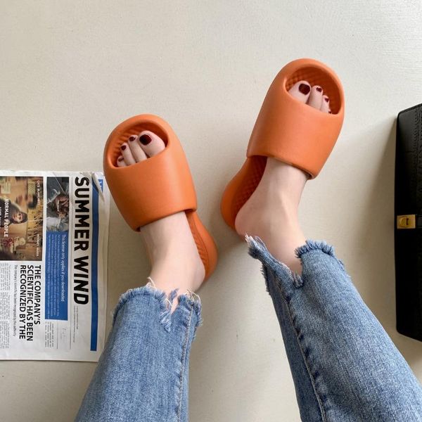 

slippers summer women indoor soft eva home couple bathroom platform anti-slip comfortable thick shoes, Black