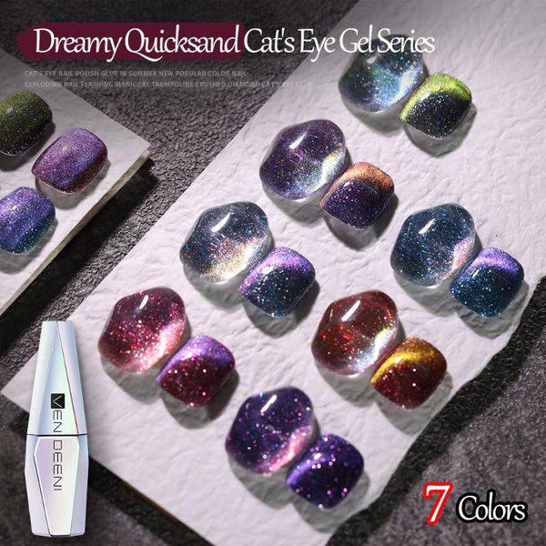 

nail gel 7 colors/set dreamy quicksand cat eye polish magnetic hybrid uv varnish with the polarizing effect nails, Red;pink