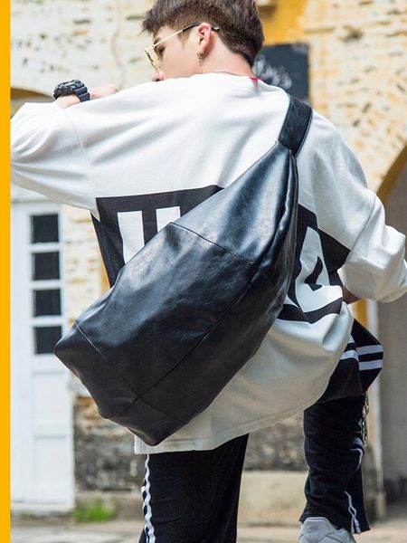

fashion man travel duffle messenger bag genuine leather vintage crossbody bags for men male shoulder duffel