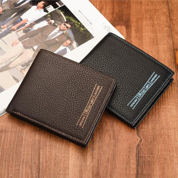 

wallets men's short wallet pu leather korean version multifunctional, Red;black