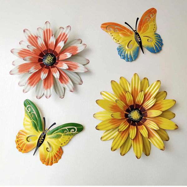 

decorative objects & figurines daisy wall hangings art hanging sculpture decoration iron ornament for garden yard