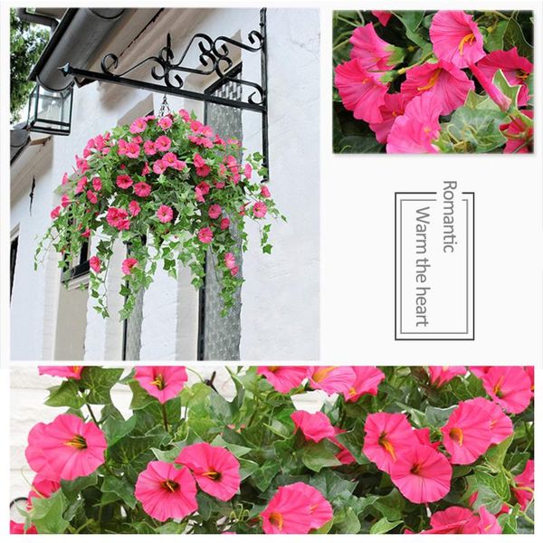 

decorative flowers & wreaths artificial bloom wall hanging simulation morning glory petunia flower vine orchid home decoration wedding decor