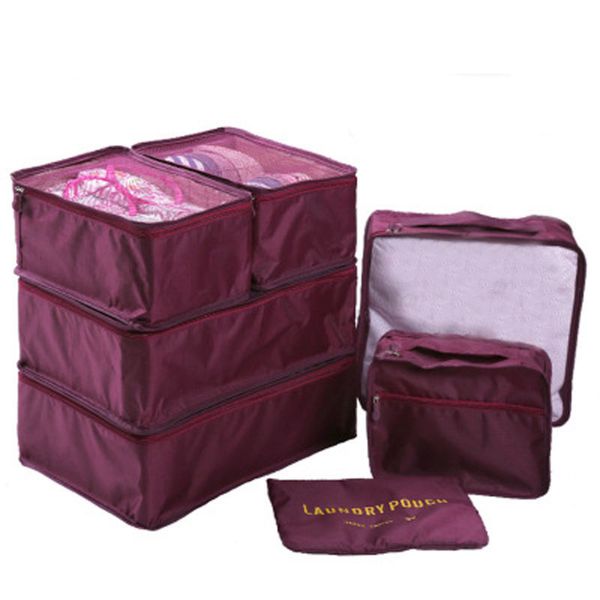 

new korean leisure travel bag 7 piece set oxford bag clothes shoe packing cube luggage