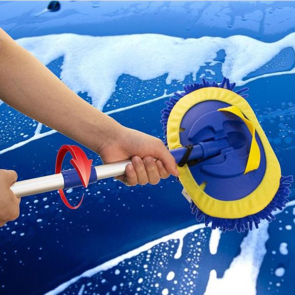 

car sponge 180 rotation retractable wash mop superfine fiber polishing wax paint washing removable gloves for care maintenance