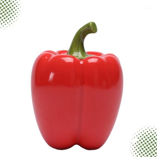 

storage bottles & jars pepper shaped jar sealing container tea can deskdisplay ceramics for home shop (red)