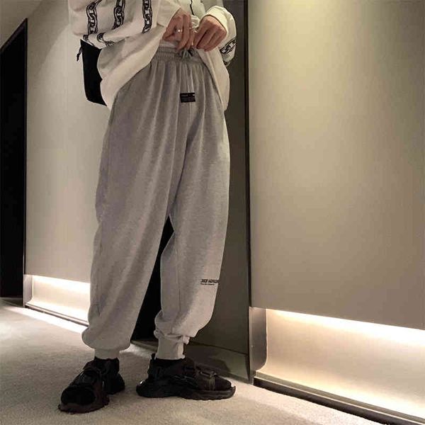 

men's pants fashion loose sweatpants men sportswear mens jogger harem hip hop sport slacks cotton letter trousers j5jp, Black