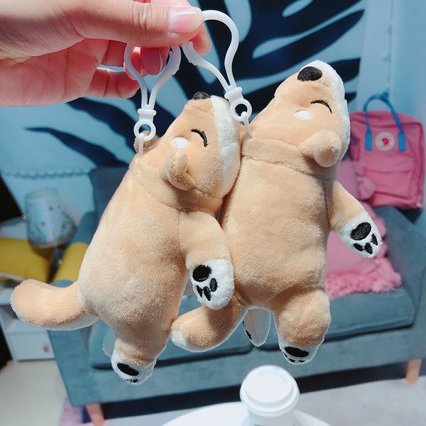 

keyring keychain cute chai dog doll pui dog plush key chain, Silver