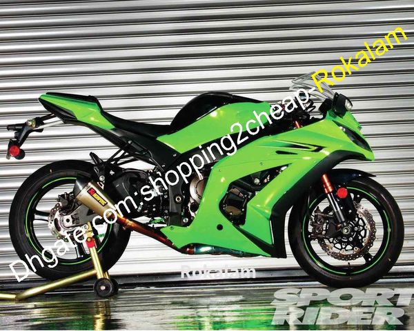 Para Kawasaki Fairing Kit Ninja ZX10R ZX 10R ZX-10R 2011 2012 2014 2015 Motor Bodywork Peças Verde (Moldagem por Injeção)