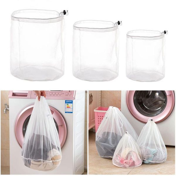 

laundry bags 3 sizes thick drawstring bag bra underwear basket mesh home washing care accessories