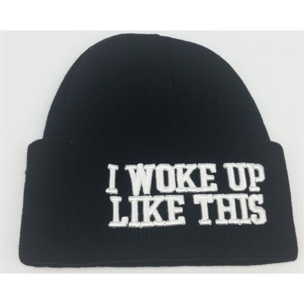 

i woke up like this knit wool hat hip hop beanies, Blue;gray