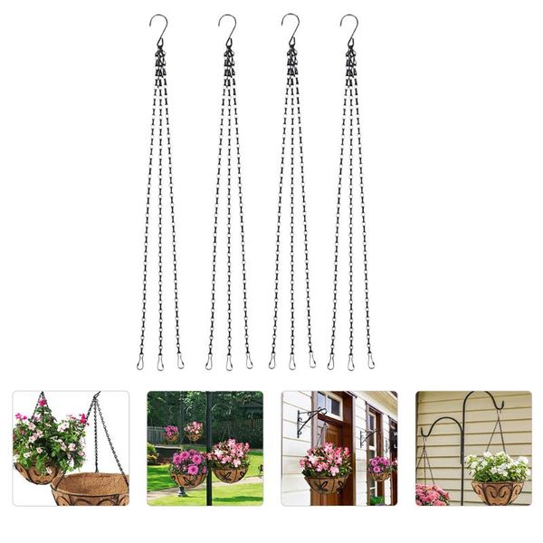 

other garden supplies 4pcs flower basket iron chain pot plant hanging decor