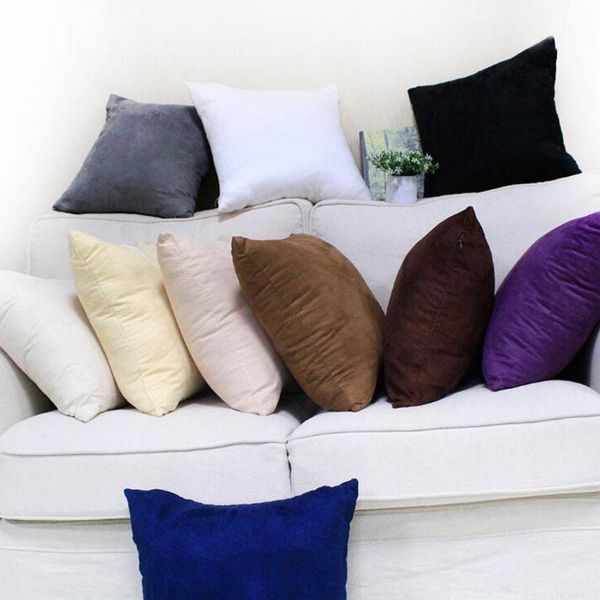 

pillow case 40x40cm solid color velvet suede fabric cushion cover for sofa living room car coffee shop office decorative nordic home decor