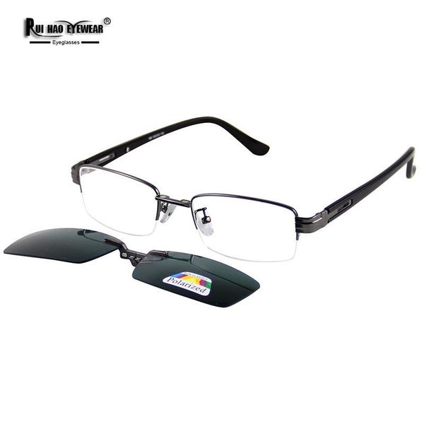 

fashion sunglasses frames optical glasses frame and polarized clip on half rimless eyeglasses magnetic spectacles 592, Black