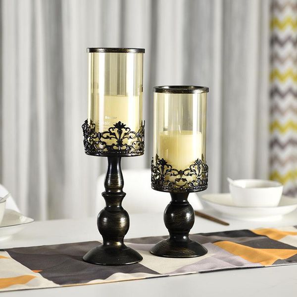 

candle holders home decor european iron art glass candlestick wedding el atmosphere romantic furnishings decoration