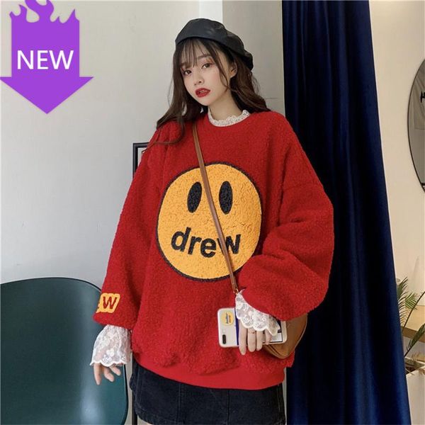 

lovely hoodie soft sweatshirt cute streetwear red orange women female loose casual women's hoodies & sweatshirts, Black