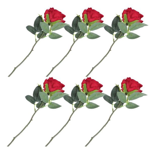 

decorative flowers & wreaths 6pcs romantic fake rose scene decors artificial bouquet props