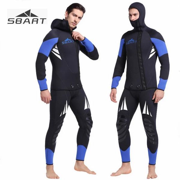 

professional 5mm neoprene wetsuit for spearfishing swimming underwater diving equipment suit set men snorkeling wet swim wear
