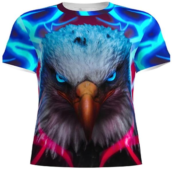 

men's t-shirts eagle t-shirt 3d printing graphic fashion animal print short-sleeved daily basic casual blue, White;black