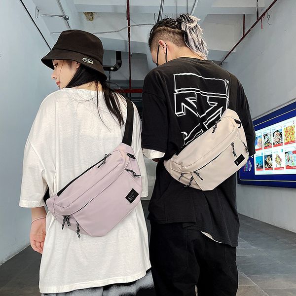 

designer handbags new couple motorcycle chest men's leisure sports diagonal simple nylon trendy cool single shoulder bag women
