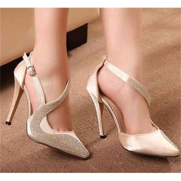 

sale- luxury champagne color fashion high heels sandals wedding bridemaid stiletto heel dress shoes epacket, Black