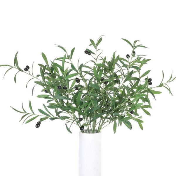 

artificial plants greenery olive leaves branches stems with fruit fake branch for party home decor decorative flowers & wreaths