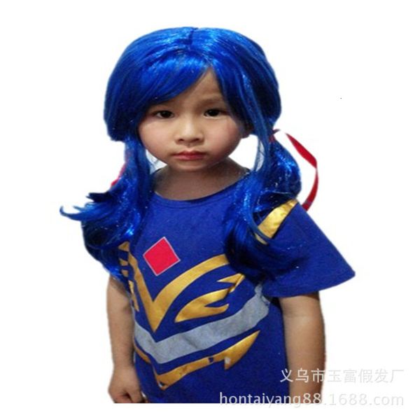 

blue pigtail cosplay wig dark miraculous lady ladybug, Black;brown