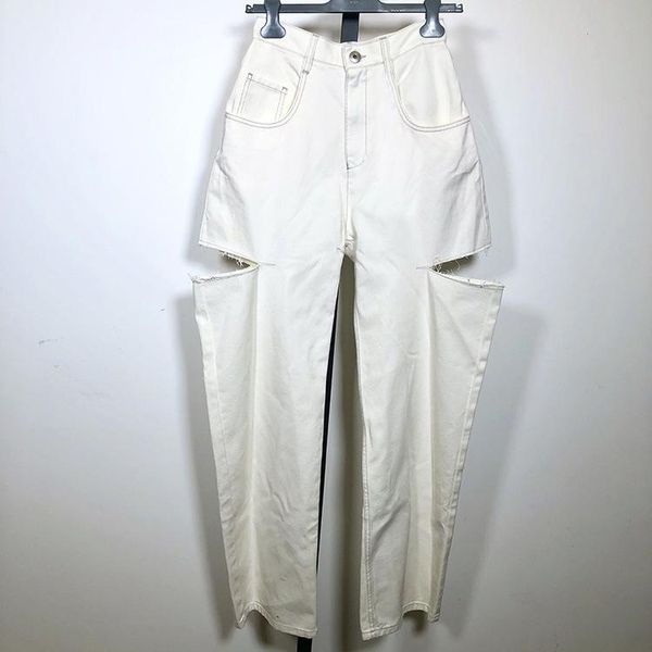 

jeans spring women / summer 2021 trousers fashionable casual cotton hole wide-leg women's, Blue